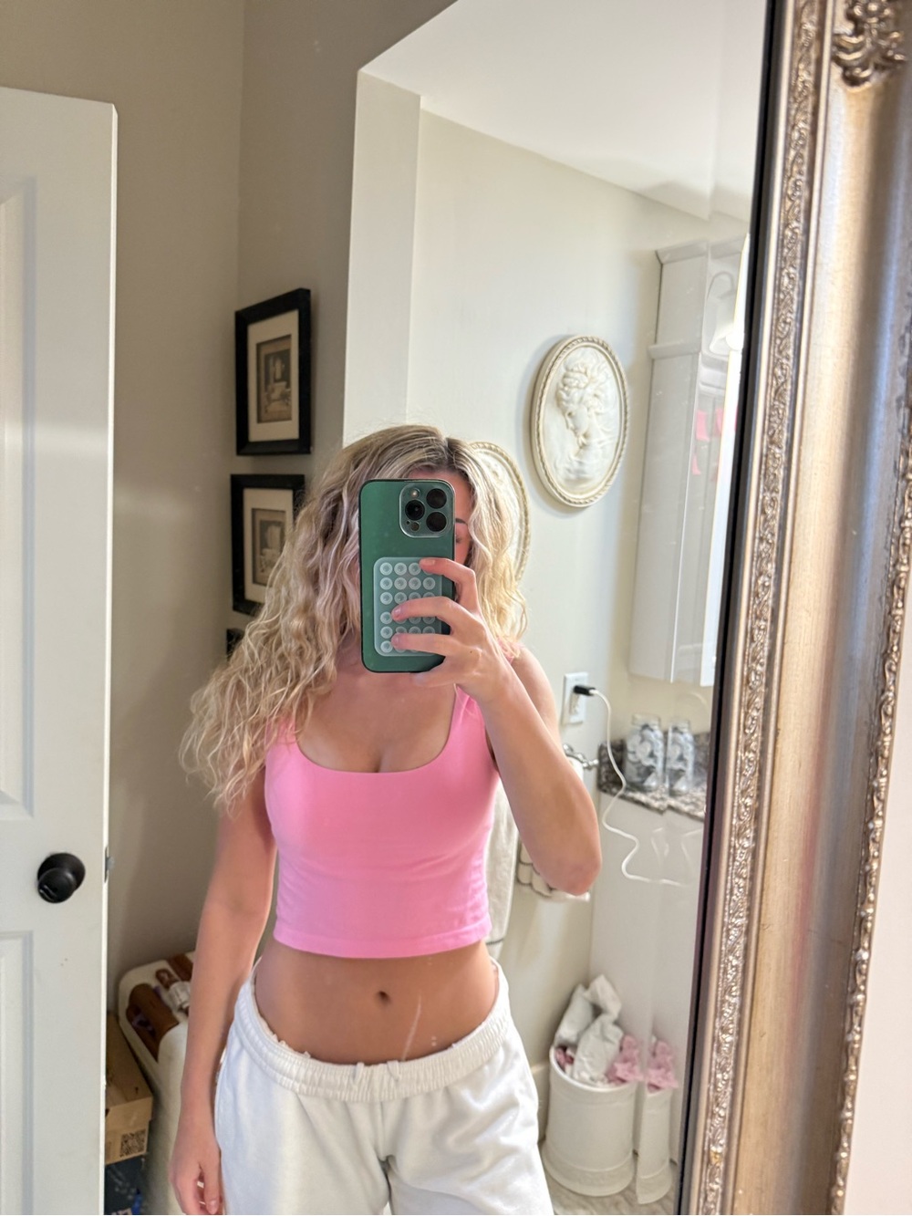 Pink cute crop top